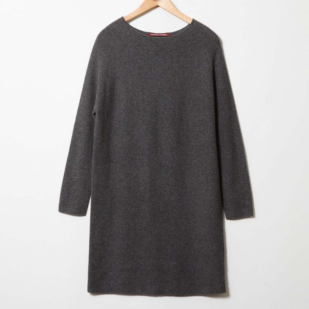 EUC Comptoir Des Cotonniers Long Sleeve Cashmere Dress Charcoal Gray Sz S $255